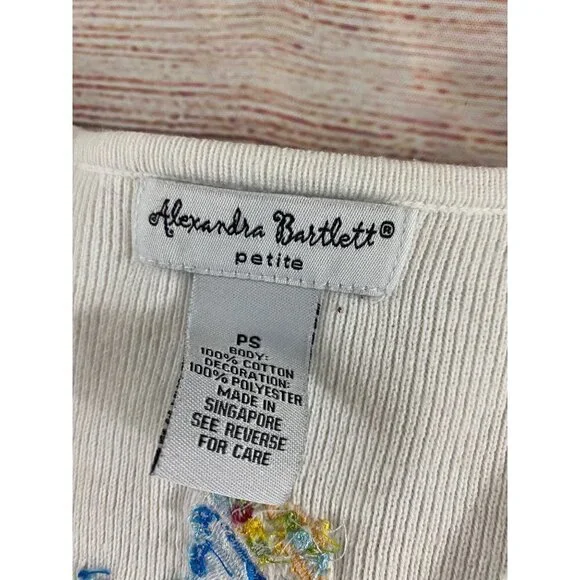 Alexandra Bartlett Petite White Embroidered Cardigan - PS - Picture 8 of 12